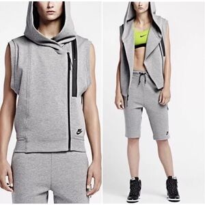 Nike Tech Fleece Gray Ninja Athletic Vest Hooded